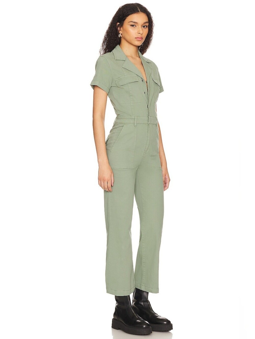 Pistola Makenna Utility Jumpsuit Calvary Olive Wide Leg NWT Large
